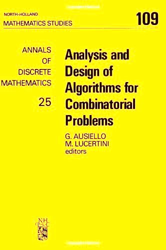  Analysis and Design of Algorithms for Combinatorial Problems PDF