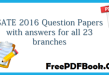 Gate 2016 Question papers with answers for EC,EE,ME,CS