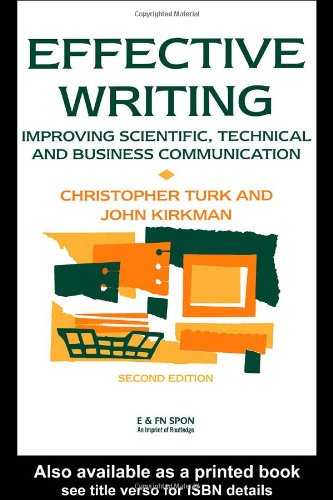 Effective Writing: Improving Scientific, Technical and Business Communication